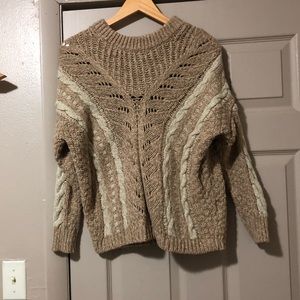 Cute tan and cream sweater
